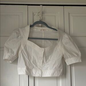 White Puff Sleeve Women's Top